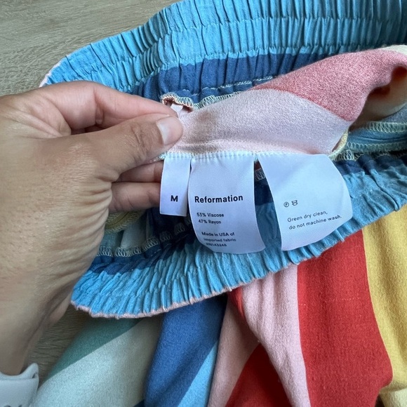 Reformation Ascher Rainbow Stripe Pants SZ M - Picture 6 of 7